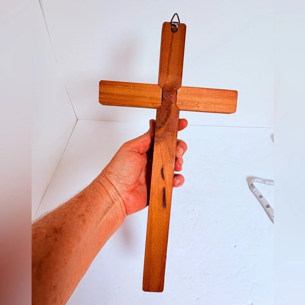 Vintage Wooden and Brass Cross/Crucifix